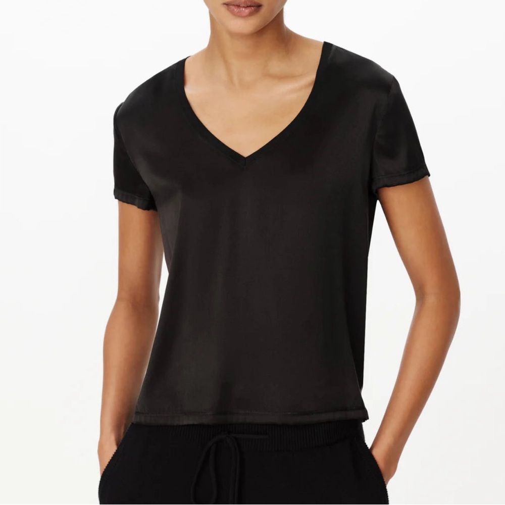 NWT ATM  V-Neck Black Tee size small reg $225 - Picture 6 of 10